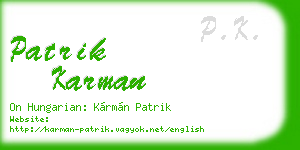 patrik karman business card